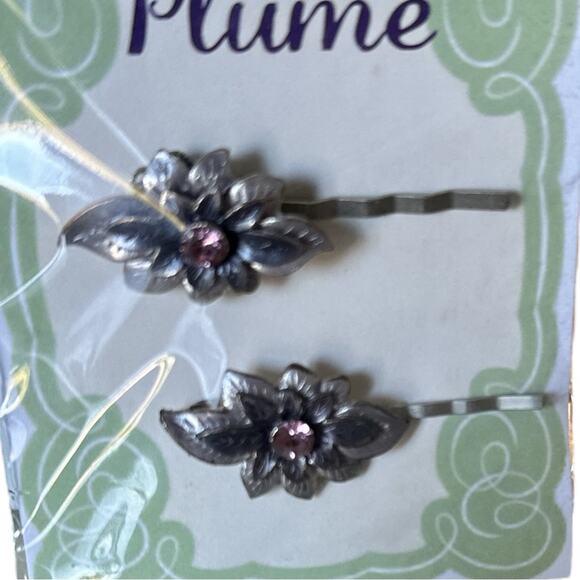 Vintage Floral Hair Pins Set Bridal Wedding Winter Accessory Vintage Jewelry - Picture 2 of 5